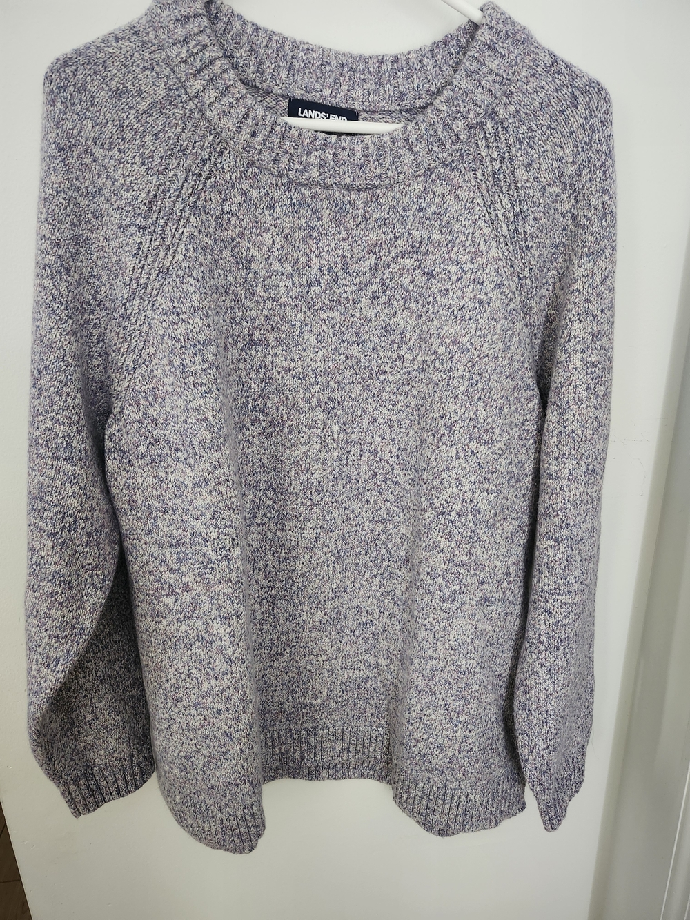 Lands' End Lavender Heather Crewneck Sweater
